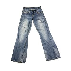 Cowgirl Tuff Co Jeans Womens 27x31 Blue Denim Cotton Stretch Mid Rise Whiskers